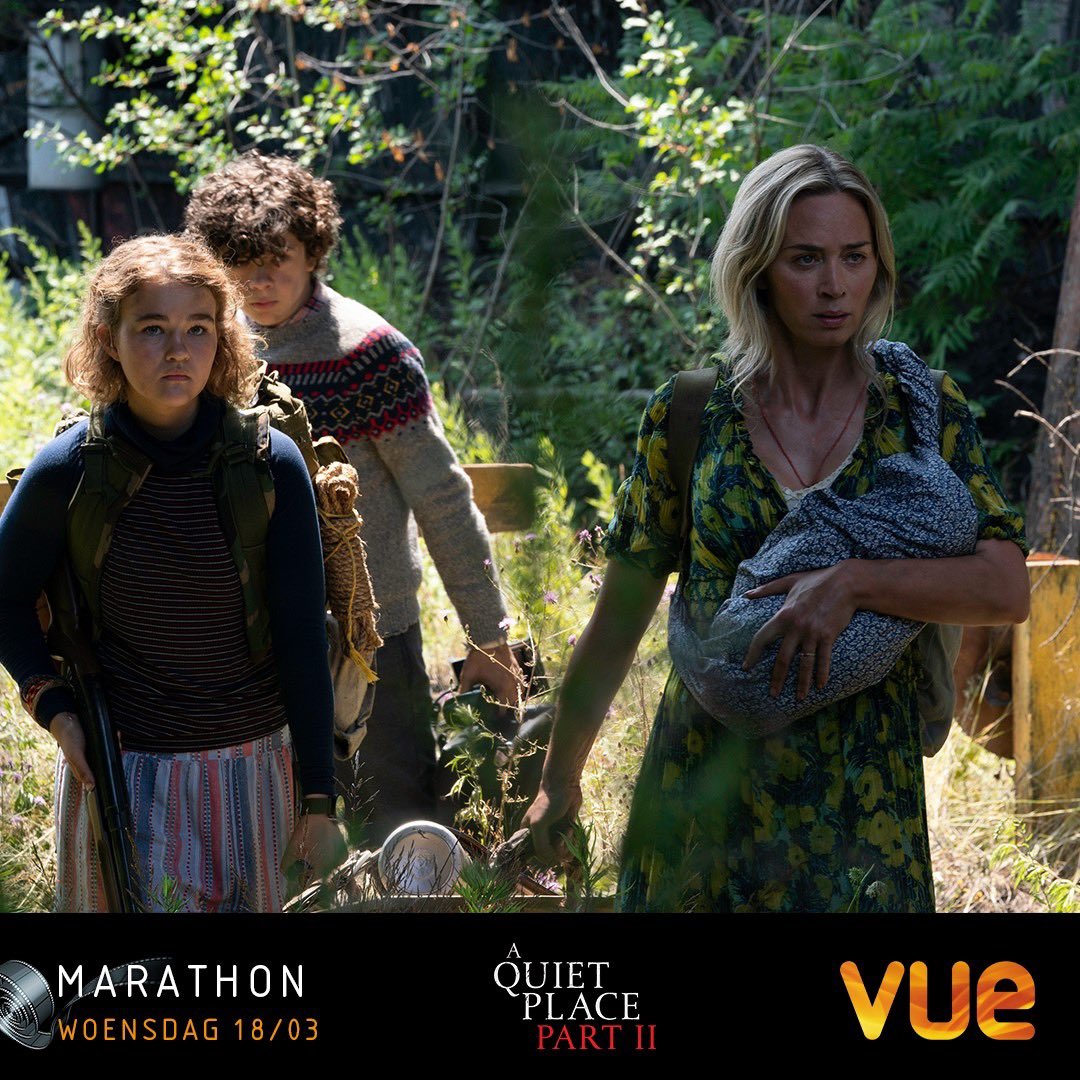 Op 18 maart draaien we een speciale marathon van A Quiet Place en A Quiet Place Part II. De tickets zijn vanaf nu te bestellen! #AQuietPlace #VueNL