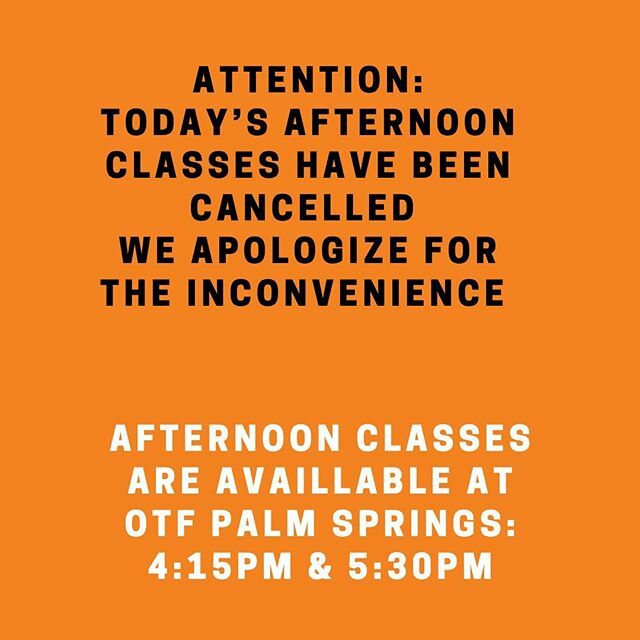 We apologize for the inconvenience! Afternoon classes are available in Palm Springs at 4:15pm and 5:30pm ift.tt/331OxpU