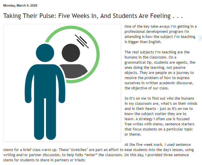 NoParkResident's tweet photo. Keeping my commitment to reflect on my teaching practice. This post is about students' affective domain, five weeks into the semester. #SDAWP #MightyENG115SWC #PowerENG115 https://t.co/7M9TaBObOA https://t.co/T7gj8iOOIb