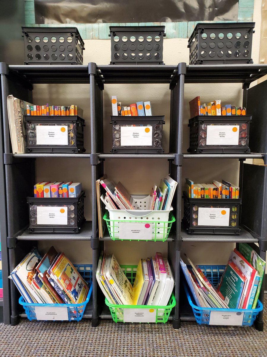 ChelsBels_3's tweet photo. My "NEW" library. My kiddos are going to be so happy! #JCTGoForLaunch #TheLearningCafe @JCTElementary We β€ READING! @LauraMaunsell1 https://t.co/yHa6NXDAwW