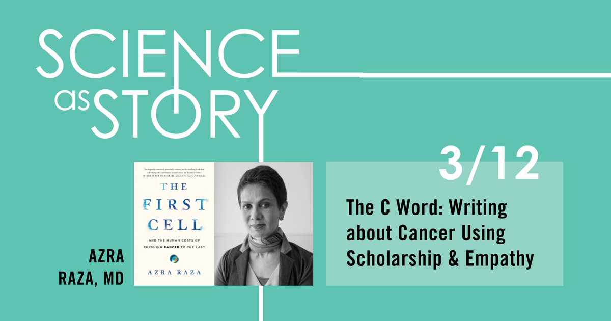 Join us this Thursday for the first Science as Story event with @AzraRazaMD, to discover how both medicine and our society mistreat cancer, how we can do better, and why we must. March 12 | 7 pm | Ace Hotel Ballroom | PGH creativenonfiction.org/azra-raza-md