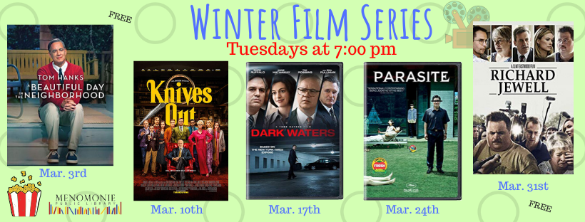 meLibrary's tweet photo. Free WInter FIlm Series-Knives Out at 7:00 pm, tomorrow @meLibrary https://t.co/lcfUadRcJ7