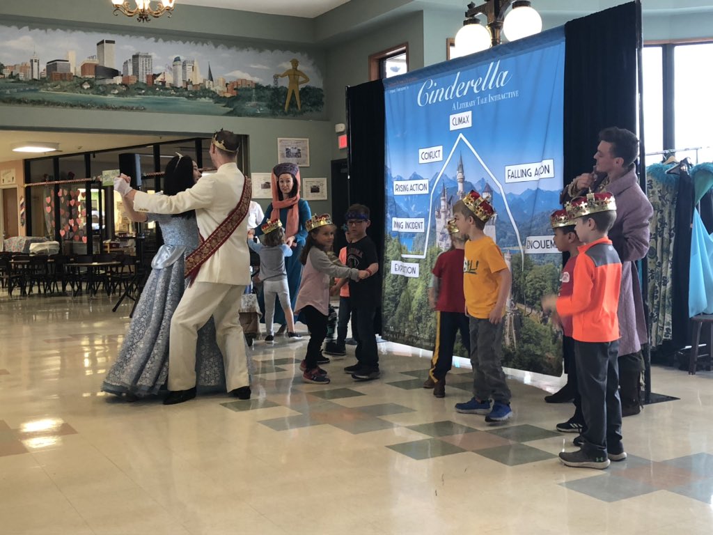 weGLCclass's tweet photo. Today we had @LyricTheater come perform Cinderella Interactive! We loved getting to dance, the costumes, their singing, and how funny the actors were! We had a blast learning about story telling through live theater! #GLC #FromWest2theWorld @jenksps @jenks_we https://t.co/9tXLgFXdFa