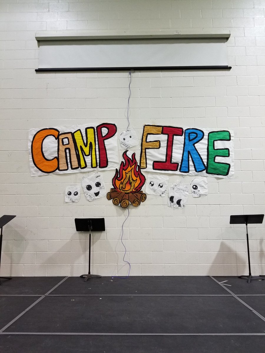 Come see our Poe students perform Sitting Around The Campfire tomorrow night at 7pm. Thank you @bruffolo015 and art club for a great camp fire! We look forward to seeing you there. Check out the book fair before as well.  <a href="/eapoepto/">Poe PTO</a>  <a href="/ccsd21poe/">CCSD21 Poe</a> #21learns #musicrocks