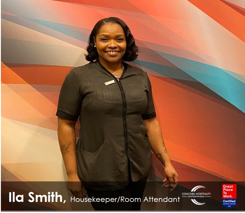 concordhotels's tweet photo. Why is Concord is a #GreatPlaceToWorkForAll !? Ila Smith, Room Attendant at our @cambriaphilly says: “They have several ways to give back to the community like share day and volunteering helping with feeding the less fortunate.” #concordhotels #concordhospitality #weareconcord https://t.co/E9o2eqnSz4