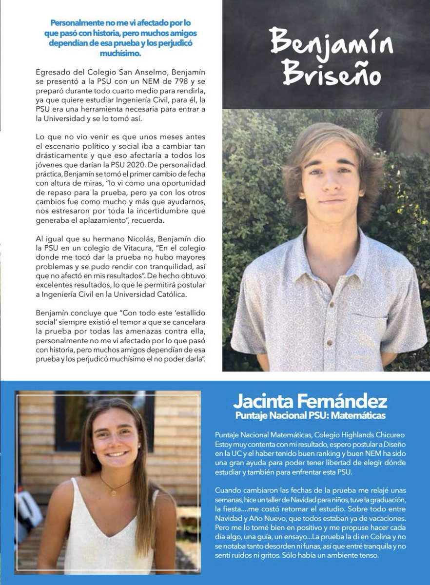 Jóvenes de Chicureo nos cuentan sus dolores producto de que debían rendir la PSU en medio del estallido social. Dramático.