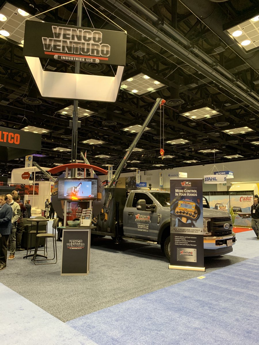 venturocranes's tweet photo. Thank you to all who came out to see us at @WorkTruckShow last week. If you missed us, here are a few pics of our booth, featuring a work truck equipped with Venturo Logic Controls and our service cranes. #Venturo #Cranes #VLC https://t.co/XCQ55GvSe5
