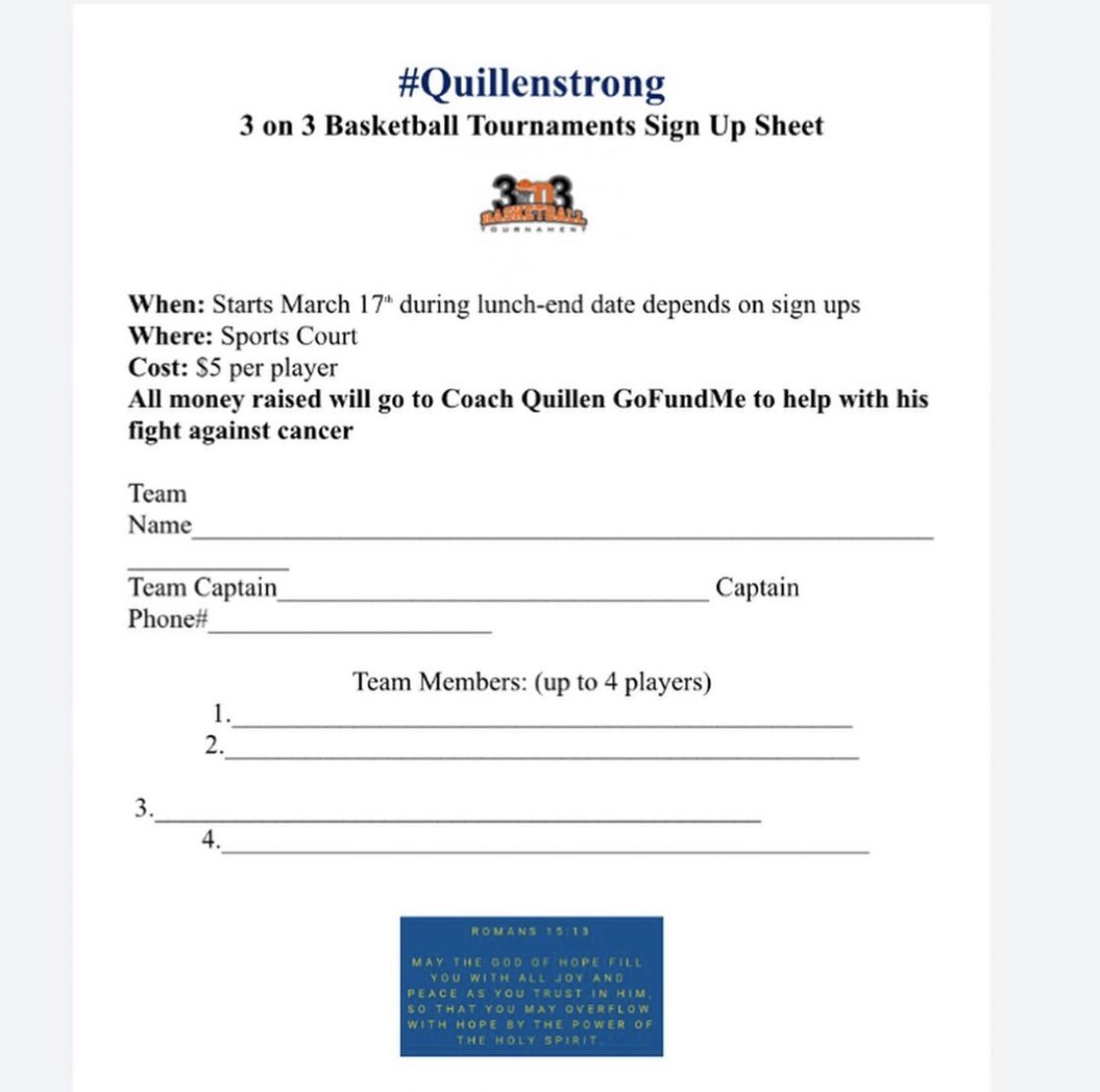 cchsbluecrew's tweet photo. Basketball isn’t over yet at CC!! All money raised will go to support Coach Quillen💙💛 Get your team together and BALL OUT🔥🤫 #QuillenStrong #HangTough @CCHSbhoops https://t.co/llOKeYb3RM