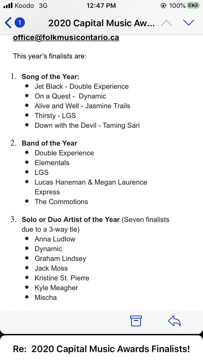 ElementalsBand's tweet image. I’ve been taking a break from Twitter ‘cause it’s been bad for my brain but I wanted to share with you all some really cool news I got today.

Going to my first Awards show, ma!

Thank you @OttawaMIC