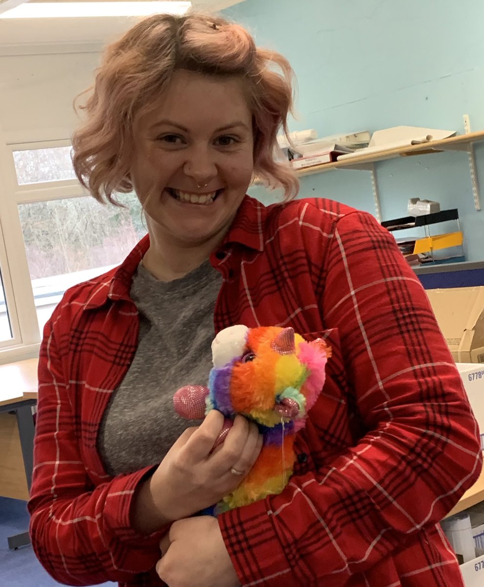 YouthBorders's tweet photo. Congrats to Anja from @SBCEducation1 CLD Team who was the winner of our rainbow unicorn at our recent #PurpleFriday quiz for @LGBTYS #InvolvedBorders - we raised cash and awareness at the same time! Well done Anja for having top knowledge in LGBT History Month π€ https://t.co/ajPb3ACs5q
