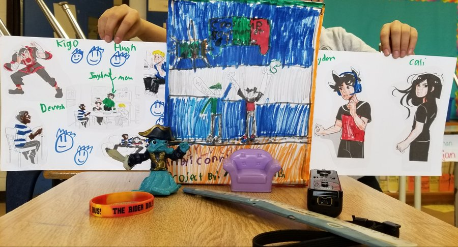 SylvChiang's tweet photo. Here is a student's "Book Report in a Bag" about TOURNAMENT TROUBLE. Can you figure out how the 5 items on the desk relate to the story? #makingconnections #CrossUps #mglit @JohnGDiefTDSB
@AnnickPress @HackmatackAward https://t.co/APN6xtBUHJ