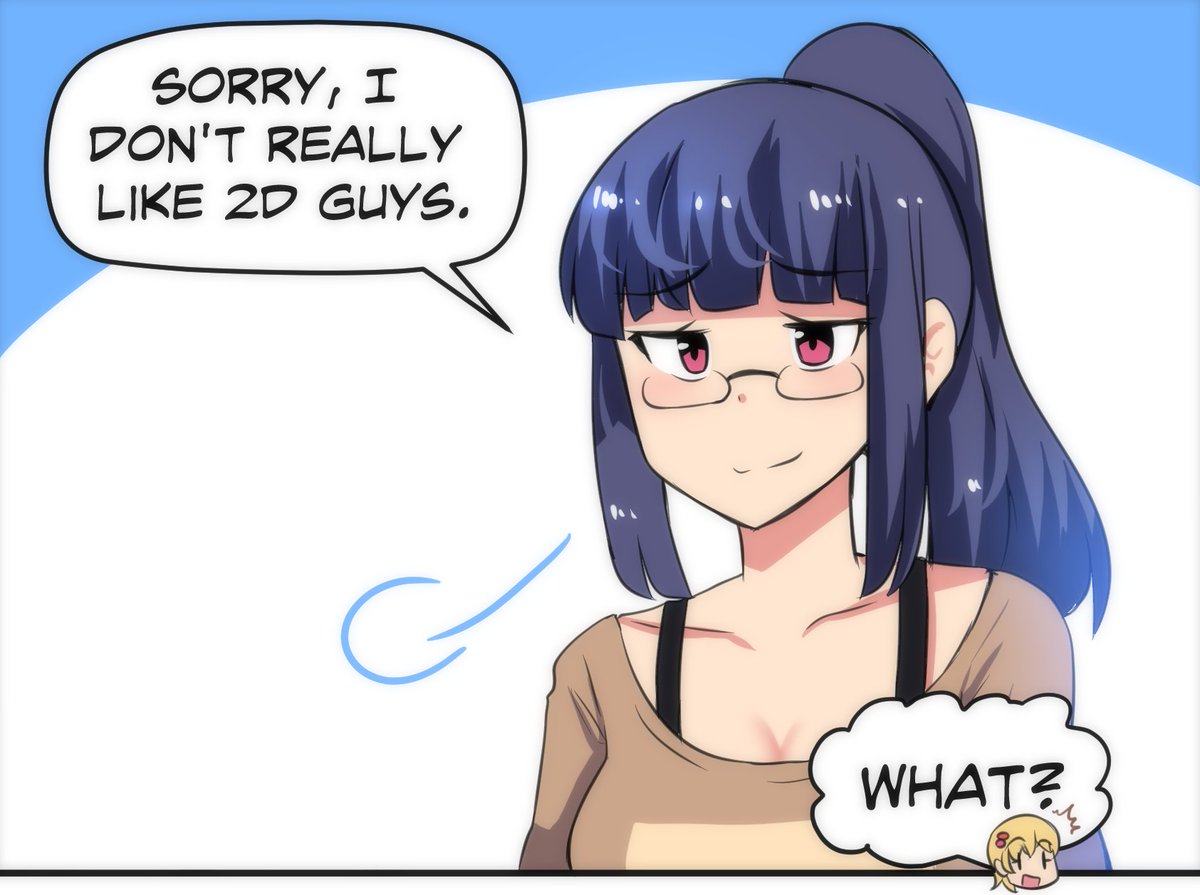 Merryweatherey's tweet photo. Do anime girls dream of 3D guys? https://t.co/arultxHLXn