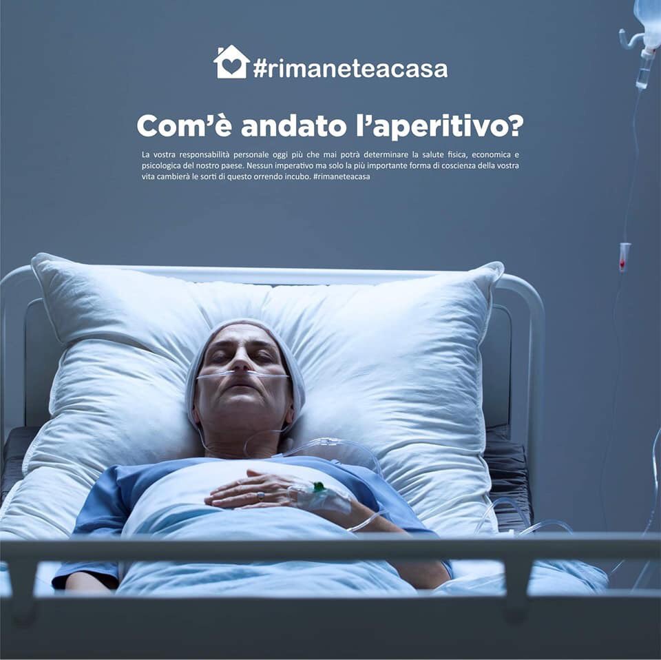 MartiiMassetti's tweet photo. Siamo arrivati a dover creare delle #campagnesocial così ‘aggressive’ per riuscire a far arrivare il messaggio? Siamo messi proprio male #COVID2019 

#Advertising #iorestoacasa https://t.co/zmAqPLEWJr