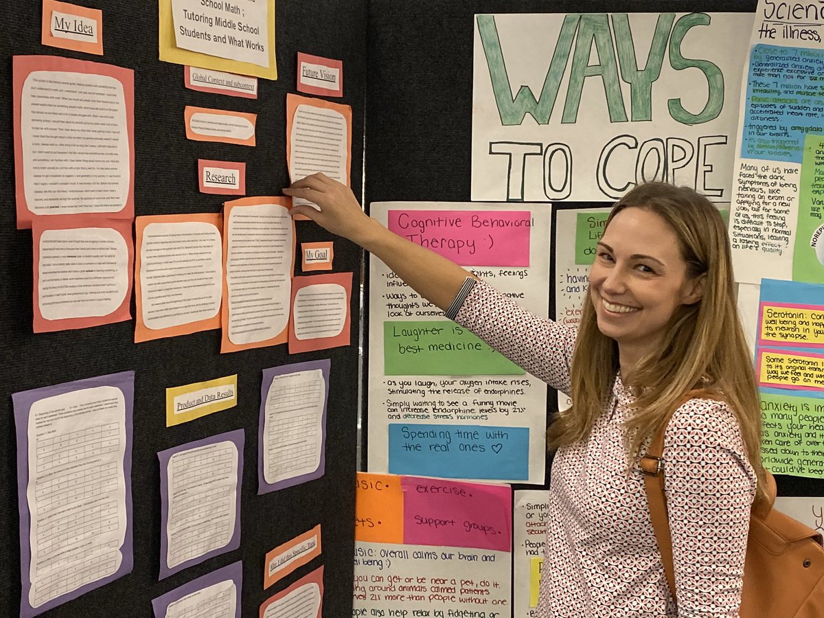 OMHSEnglish's tweet photo. Ms. Parsons is a ROCK STAR!! She’s spent weeks prepping an @IBMYP #PersonalProject expo for our 9th graders! What a great way for the freshmen to be introduced to the project! So excited 🤓✏️🌎 #globalcontexts #ibschool https://t.co/nt5OC7wjnr