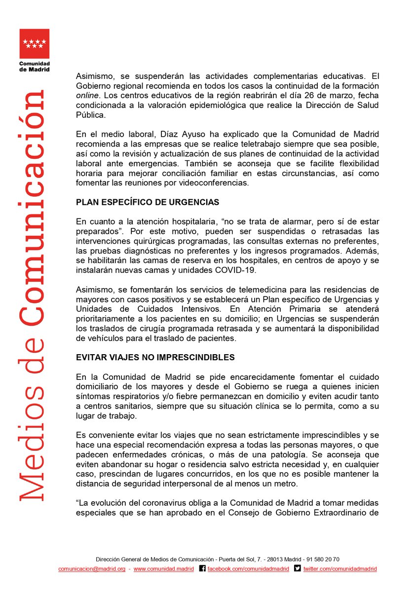 AytodeLoeches's tweet photo. ‼️La Comunidad de Madrid aprueba una batería de actuaciones que estarán activas durante 15 días a partir del próximo miércoles. 
Toda la información aquí⬇️ https://t.co/j6vJRFaCJ7