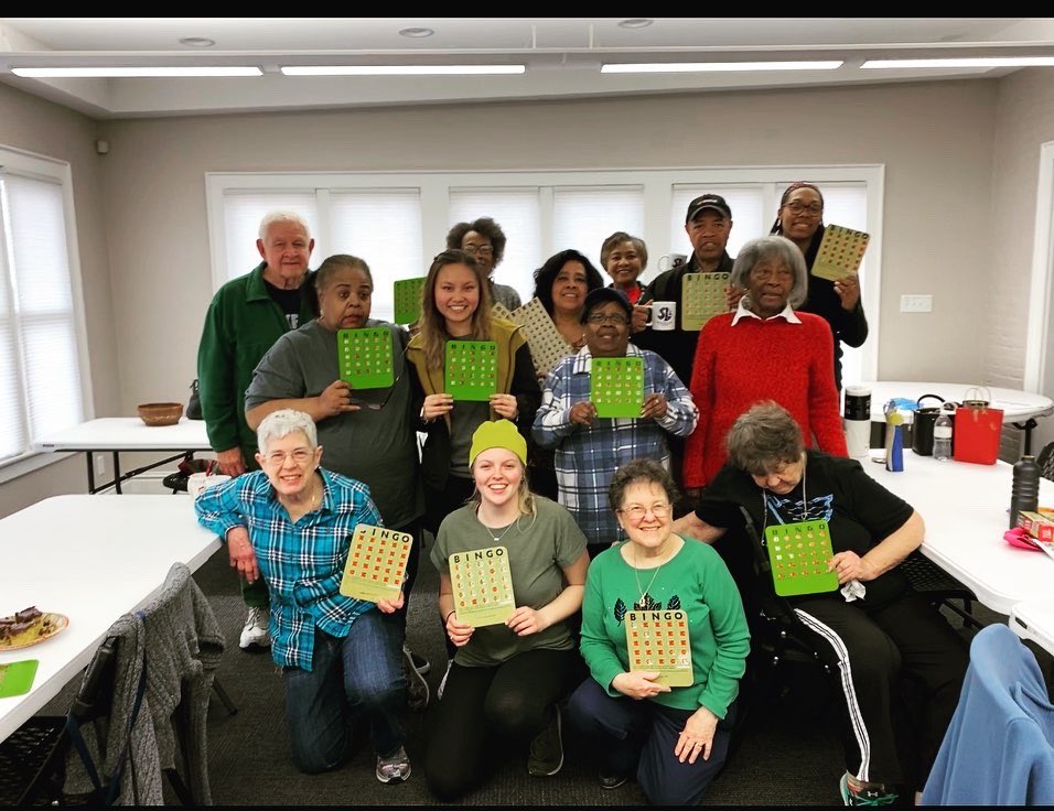 UMSLHonors's tweet photo. A couple of students in Professor Robert Wilson’s “Where We Live” class went and played Bingo with some of the residents of Spanish Lake community.  #honors #outsideoftheclassroom #umsl https://t.co/MOeMsx9zqg