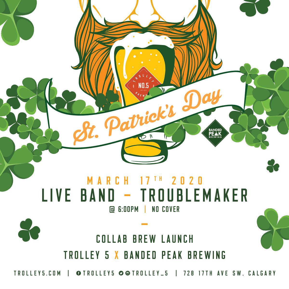 BeerGuysYYC's tweet image. We've teamed up with our pals Banded Peak Brewing to brew a collaboration beer just in time to celebrate St. Patricks Day 🍀 One Night In Galway Irish Pale Ale will be freshly tapped @ 11 am
LIVE BAND: Troublemaker @ 6 pm in our Atrium. No Cover.