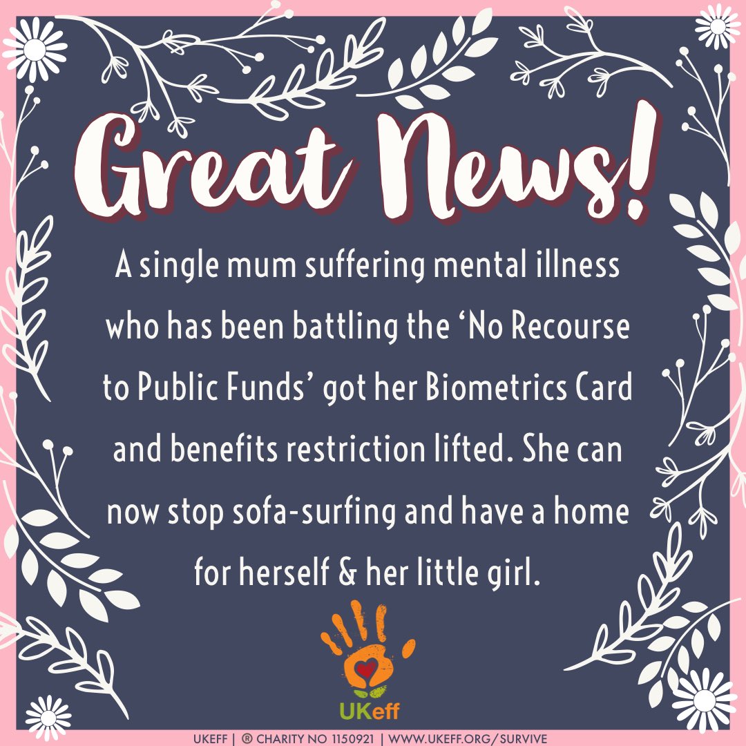 UKEFF_HQ's tweet photo. We are celebrating GREAT NEWS today for a #UKeff Service User. #singlemum with #mentalheath illness has been granted #Biometrics Card & benefits! No more #sofasurfing! @oldham_ukeff #OldhamHour @OldhamReal @InspireOldham @PositiveSteps @WeActTogether @4refugeewomen @womensaid #RT https://t.co/9ZkCFX7YqA