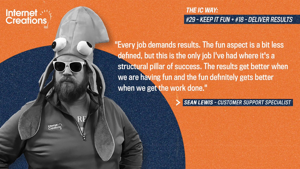 GoVicasso's tweet photo. Our #ICWay focus this week focuses on Fundamental 18: "Deliver Results". Sean Lewis shared his perspective previously in a message to our team where he expressed that he considers fun part of his compensation and he makes sure he gets to have it. #ICWay #MondayMotivation https://t.co/CmCoJIC31O