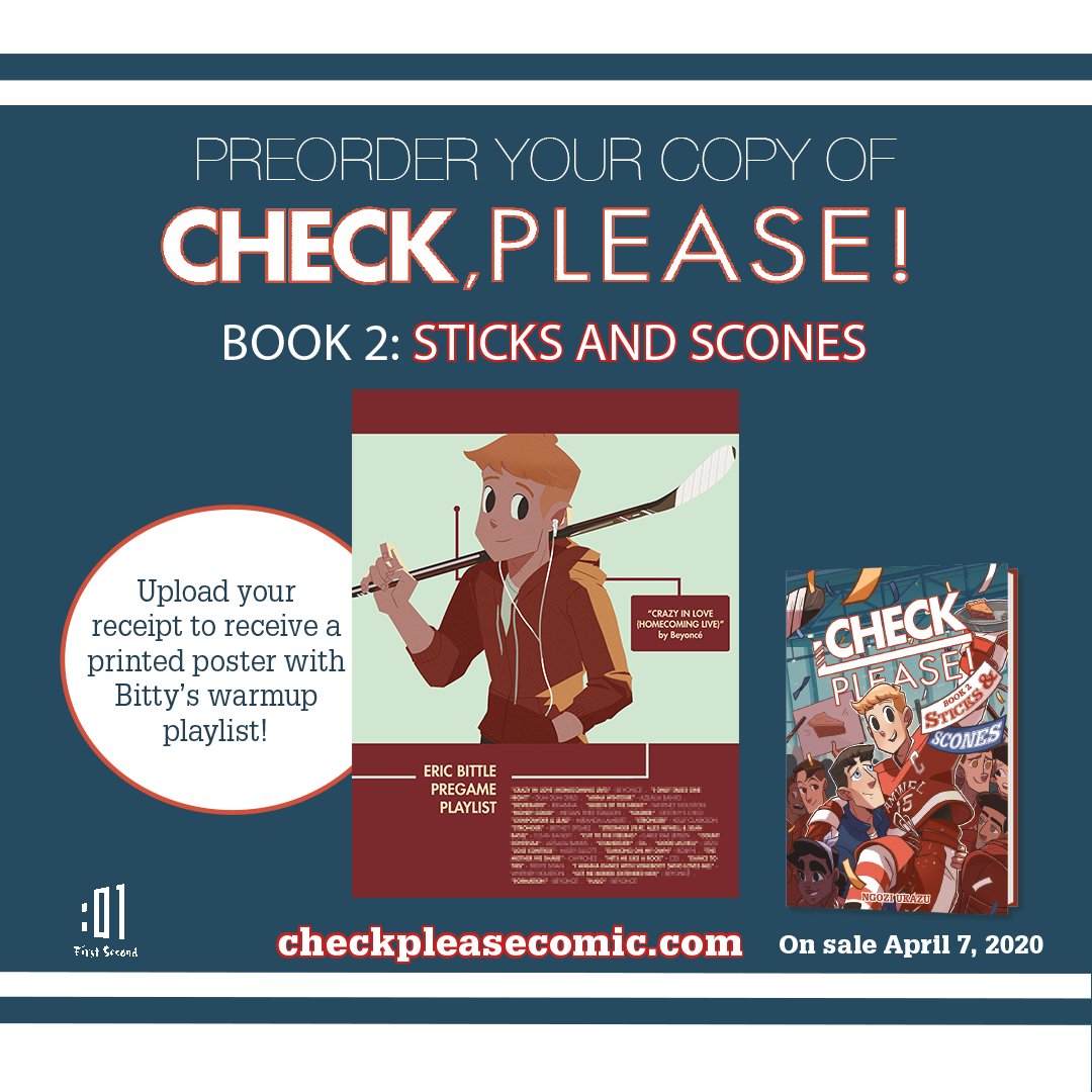 FierceReads's tweet photo. Calling all #omgcp fans! 🥧🏒

Make sure to preorder your copy of CHECK, PLEASE!: STICKS &amp; SCONES by @ngoziu before 4/6 and upload your receipt to get this DARLING Bitty poster. Full details: https://t.co/HRZChCEWN1 https://t.co/vt2z3L9uLM