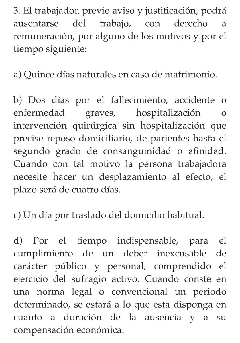 lavecinarubia's tweet image. ¿Alguien sabe si por el cierre de los centros educativos los padres se podrían acoger al punto d) del artículo 37 del estatuto de los trabajadores para el cuidado de sus hijos?
#coronavirusEspaña