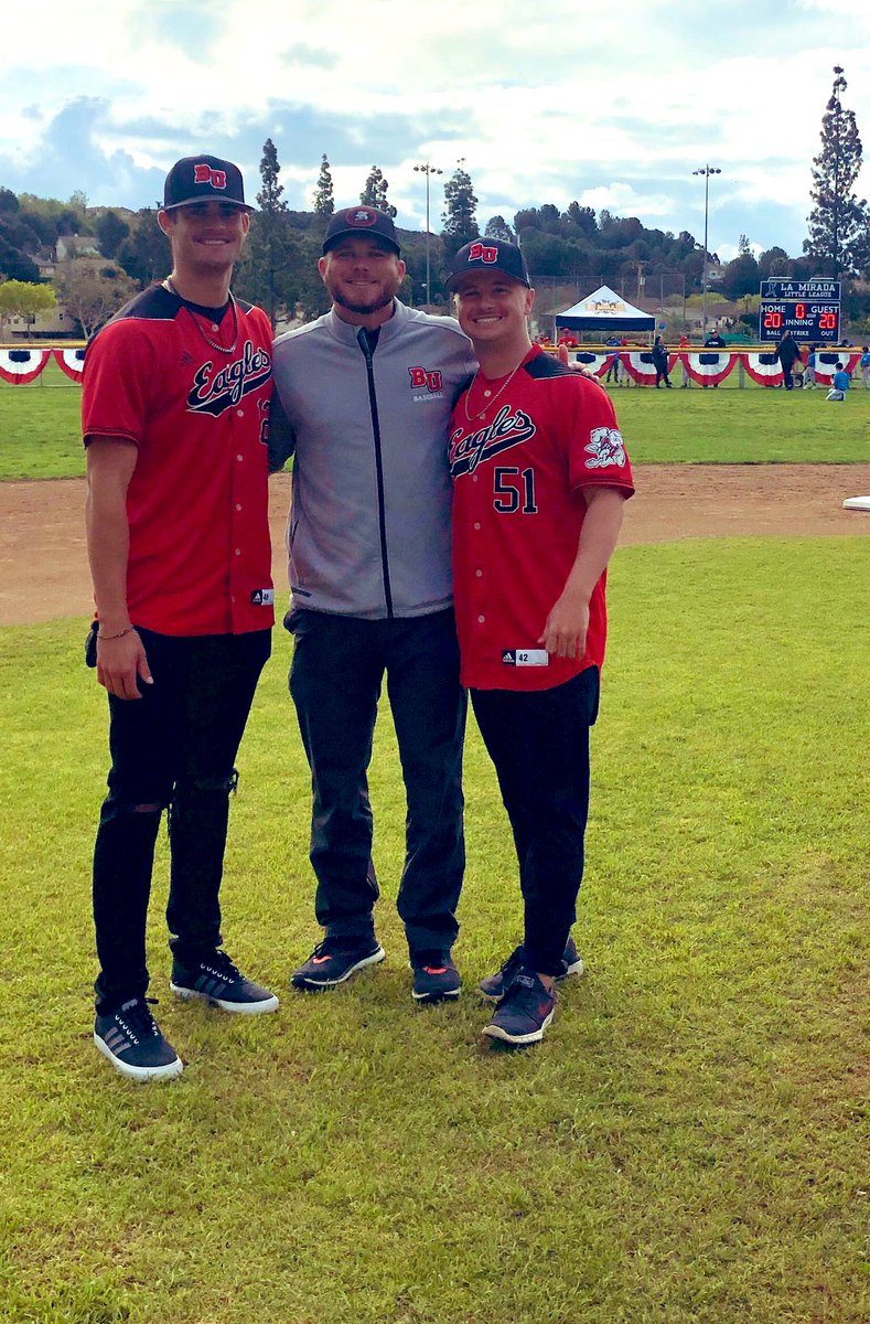 CoachCalhoon's tweet photo. After a long trip to Hawaii, @Brandon_Cody2 @BentleyAcee made it out to support #LaMiradaLL opening day. Proud to be a part of this great community! #GiveBack https://t.co/B6CDxmNiiC