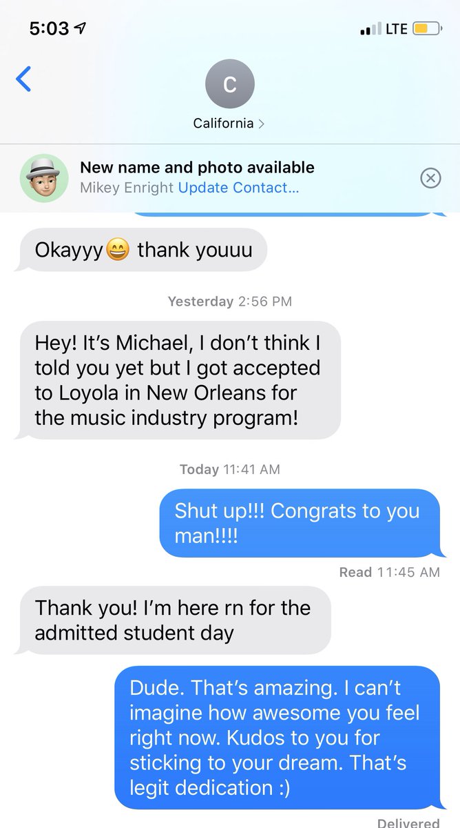 1134PK's tweet photo. When they text you to tell you their dreams came true.
#teachingisntajob #thisisourfuture https://t.co/8peVt1VNMJ