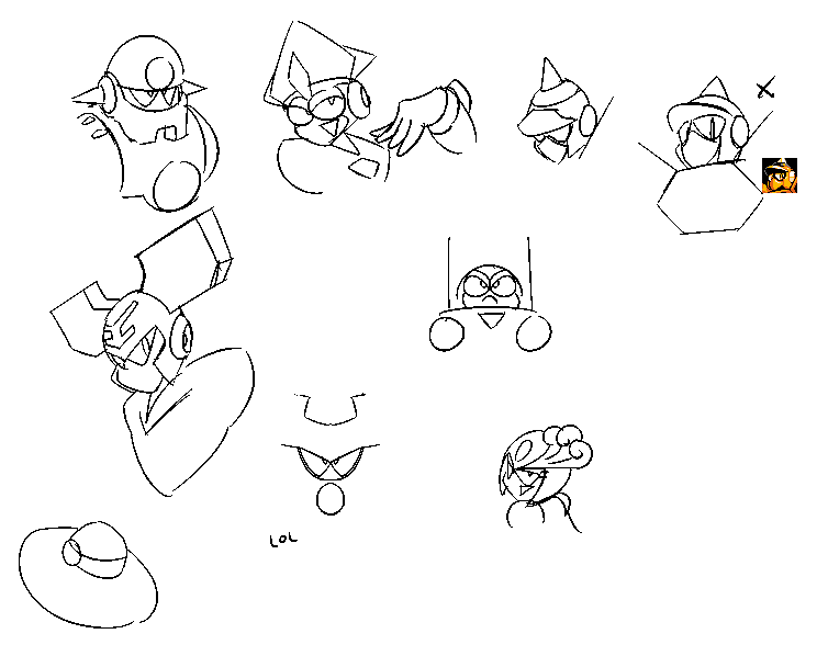 a silly bonus, the original sketches i did before downsizing 