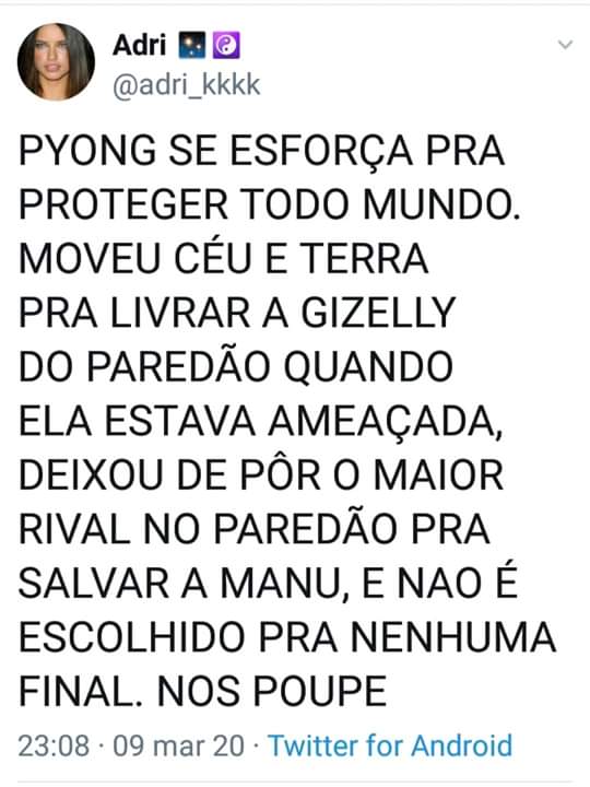 PazPyong's tweet photo. Se eles não te acham merecedor, a gente acha ❤
#Pyongnafinal
PYONG NO NOSSO PÓDIO https://t.co/lkllA4Ocm2