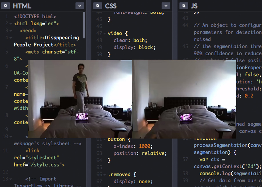Removing people from backgrounds in real time with TensorFlow.js by <a href="/jason_mayes/">Jason Mayes</a> shre.ly/awwwwards-remo… #javascript #Tensorflowjs #ML