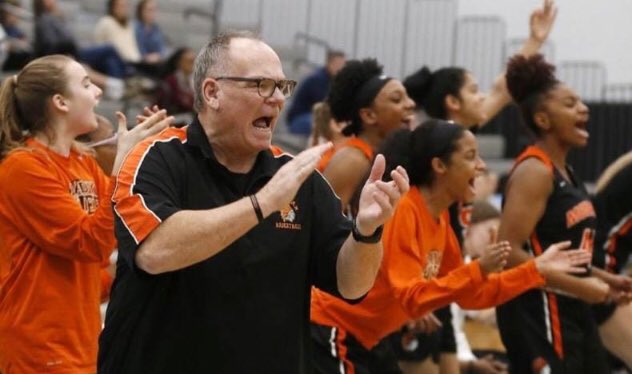 ElizabethSBaber's tweet photo. Congratulations to our very own @LarryStarr4 on being named Regional Coach of the Year! A whole lot of heart and a whole lot of passion for the girls on the team and the game. Congrats Coach! #Chiefpride 🧡🖤 https://t.co/FDc2BsYZAh