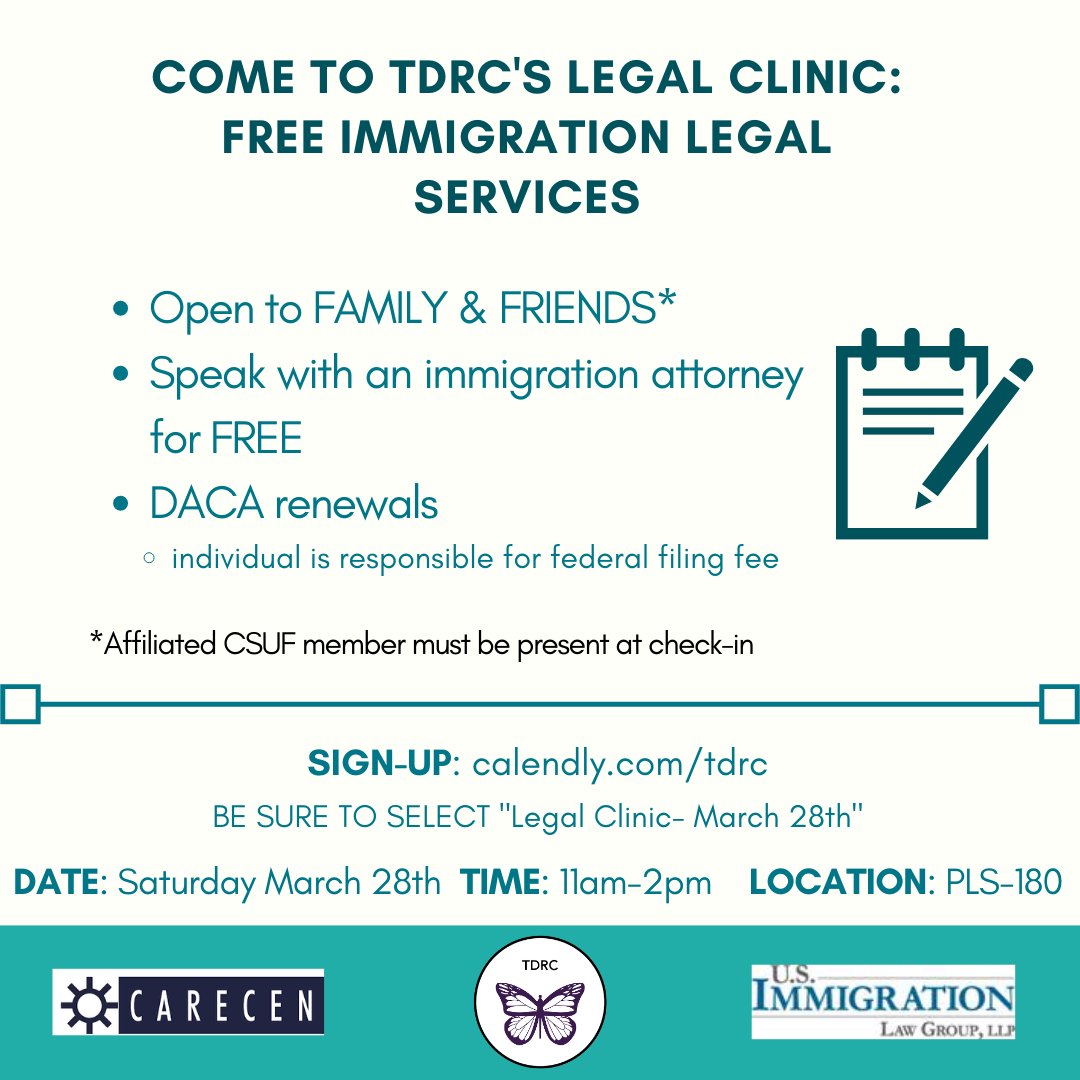 usilg's tweet photo. Excited to be partnering with Cal State Fullerton again to host a FREE Legal Clinic on Saturday, March 28th! Visit https://t.co/yakh2ItuW3 to sign up for this FREE event 📝 **Please note, CSUF member must be present at check-in**
#immigration #legalclinic #immigrationlaw #csuf https://t.co/Ui1X6rUGRz
