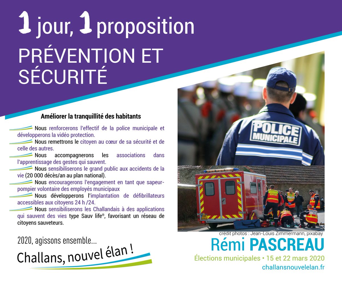 Chall_NouvElan's tweet photo. Lors de nos rencontres, vous nous avez interpellés sur l’importance que vous accordez à votre tranquillité et à votre sécurité.
Aujourd’hui, la police municipale de Challans compte 4 agents. La tranquillité, la prévention et la sécurité seront au cœur de nos actions. https://t.co/7hrYnff0Ns