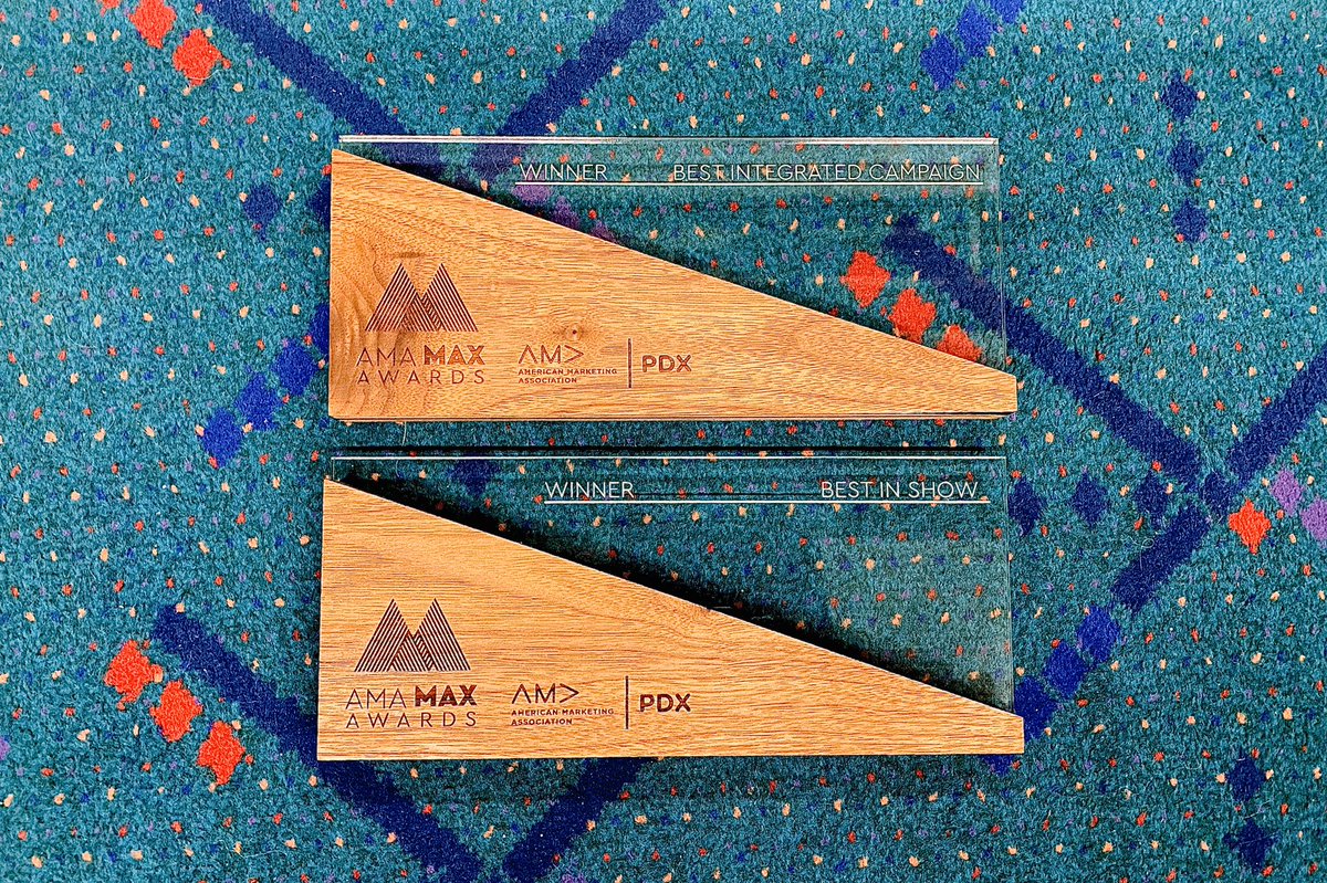 PortOfPortland's tweet photo. Congrats to our own Port communications team for taking this year’s best Integrated Campaign and Best in Show awards at @amapdx’s Marketing Excellence Awards! The awards recognized the @flypdx #PDXNext #GoodbyeA inclusive storytelling campaign https://t.co/bhtCmhzYAC ✈️🏆 #amamax https://t.co/yR89Ds1Tgz