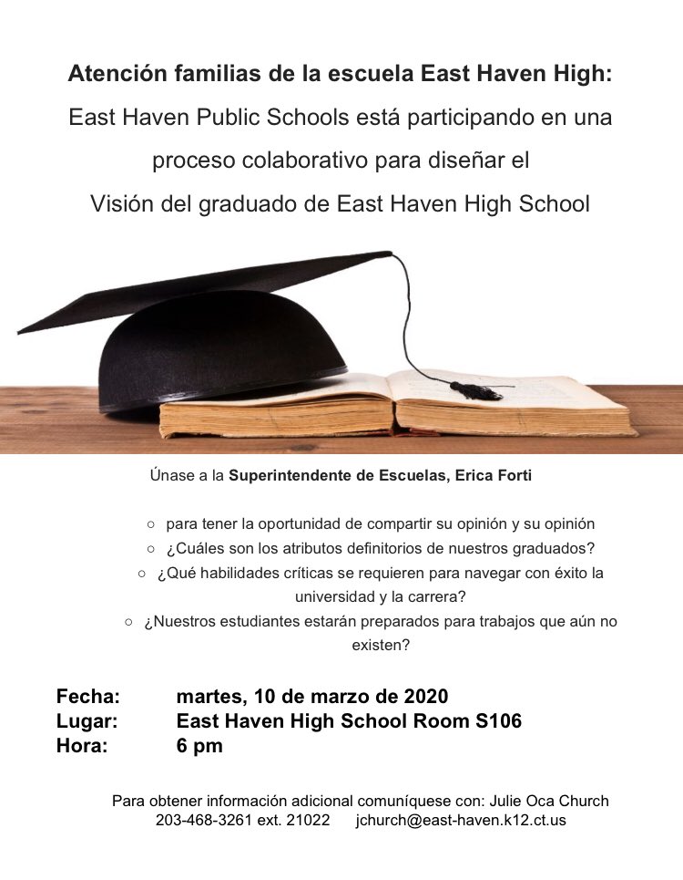 EHSD_eforti's tweet photo. Reminder: @HarkinsEHHS @EHHSPrincipal @EhhsMusic @EHHSMrHughes @EHHSLMC @EastHavenHOSA @EHHS2021 @EHHS2020 https://t.co/qP73O9b382