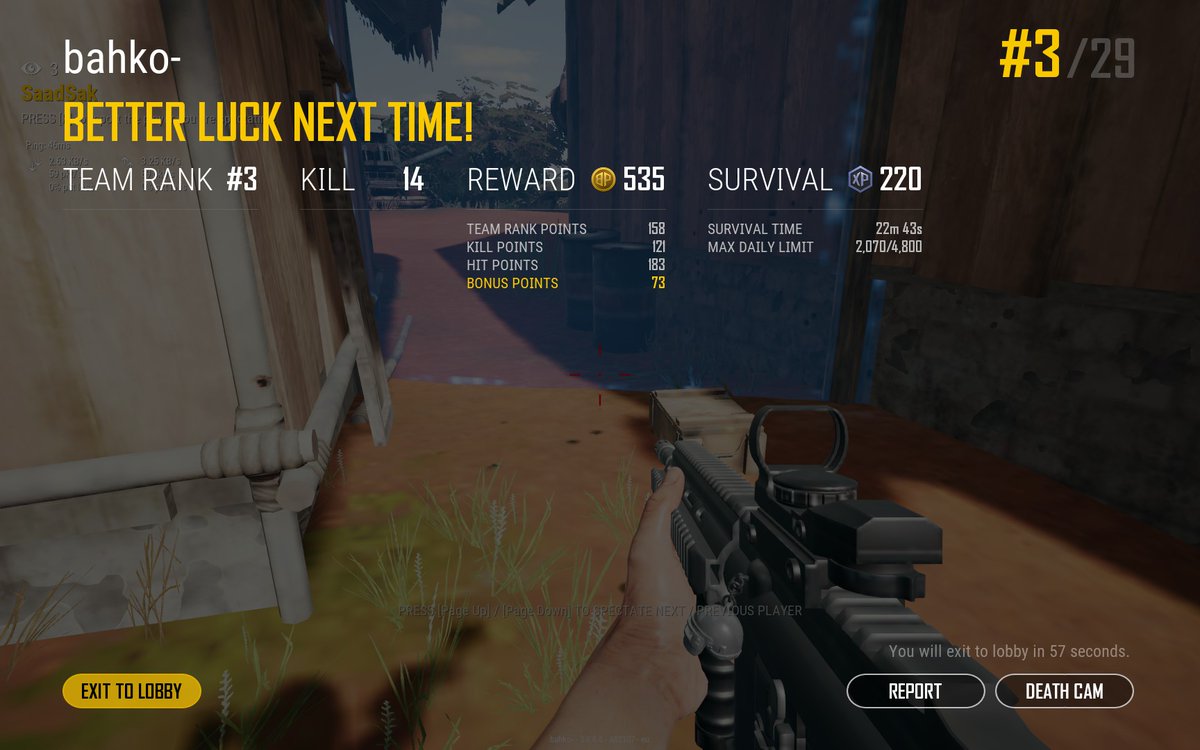 bahkoSA's tweet photo. 1- man squad 

Sad sad sad 😭

 #PUBG https://t.co/E76pF525eZ