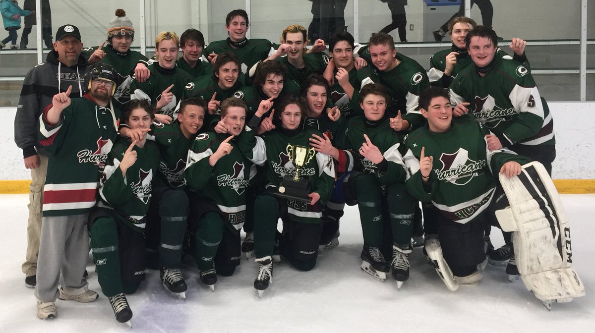 CanesAthletics's tweet photo. Two big upsets for our Varsity Boys hockey team today at the COSSA championship. The team won their semifinal game 2-1 in OT over St Theresa and finished off the day with an impressive 5-1  championship win over St Mary.  #COSSA #CHAMPS #OFSAA #BOUND https://t.co/R8VIAoXLkl