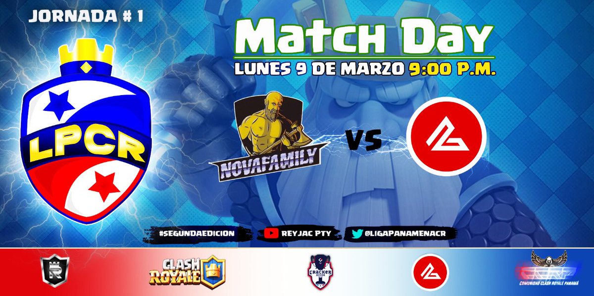 #LPCR l MATCH DAY • JORNADA 1

¡No te pierdas esta noche este gran partido!, en donde se estarán enfrentando dos equipos que debutarán por primera vez en la LPCR. 
¿Cuál es tu favorito? 🤔

⚔️ <a href="/Novafamily3/">NovaFamily507⚡️</a> 🆚 <a href="/Legends507gg/">Legends Gaming</a> 
🕘 9:00 P.M. 

#LigaPanameñaCR 🇵🇦