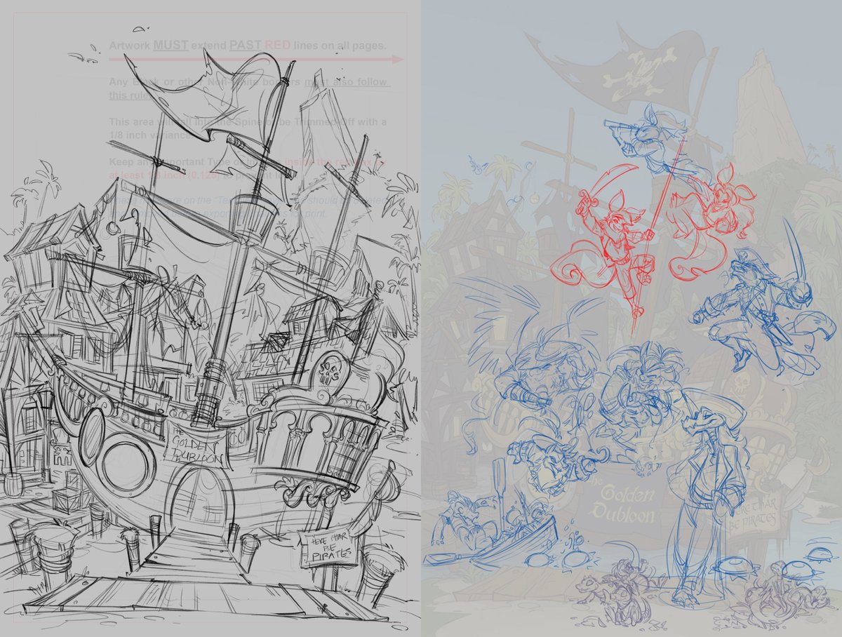 quartervirus's tweet photo. Fashionably late to the bandwagon, as usual.

#StartToFinish of my @Neo_Adventures piece

#Neopets #KrawkIsland #Pirates https://t.co/p5vw2i4iif