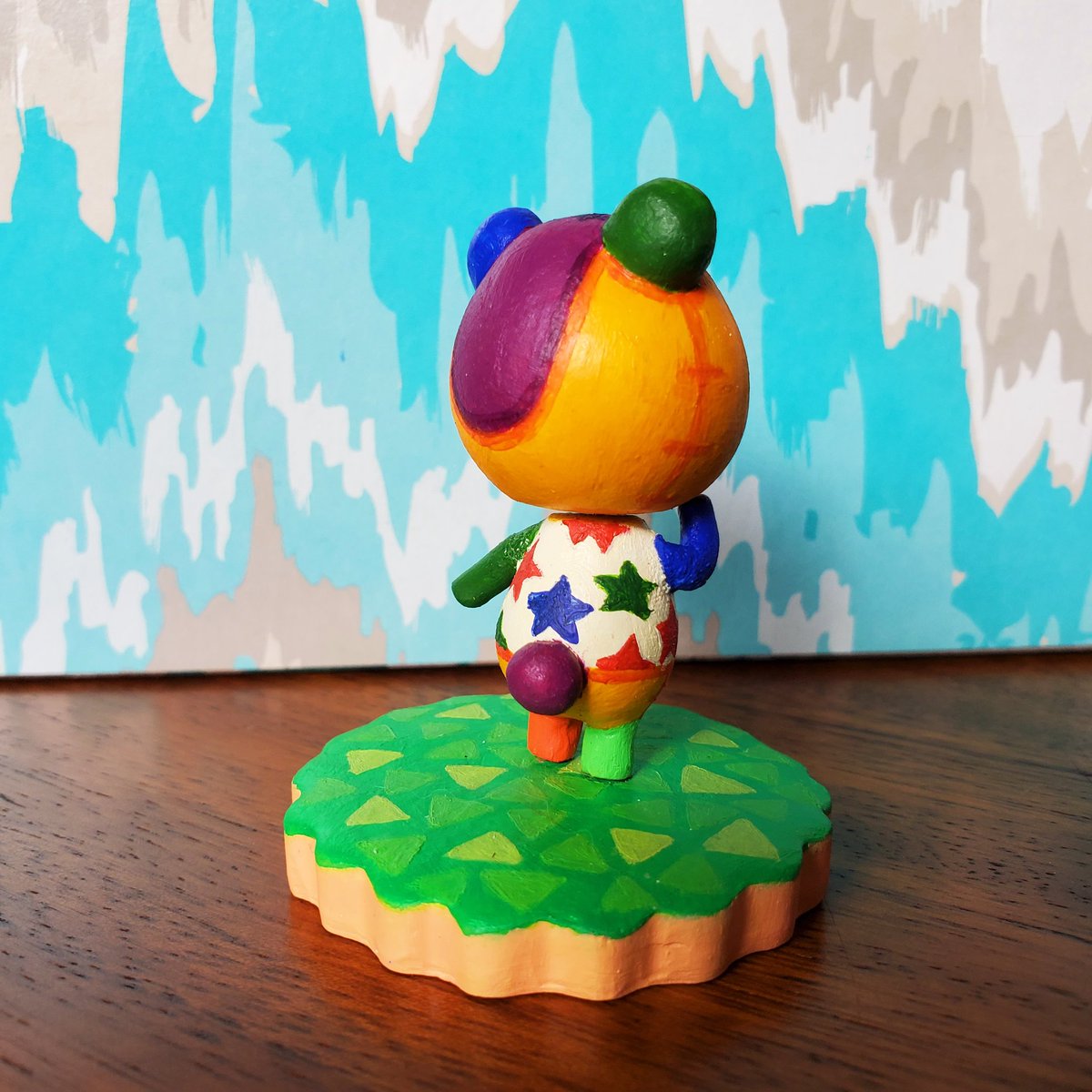 scyerlineKD's tweet photo. Stitches the cub from Animal Crossing for my childhood best friend, @xFeliciaDarkx. It's the size of an amiibo! He will keep her company while she runs around on her island. 🏝

Sculpy clay and acrylic paint.

#AnimalCrossingNewHorizons https://t.co/ntPIxxPITr