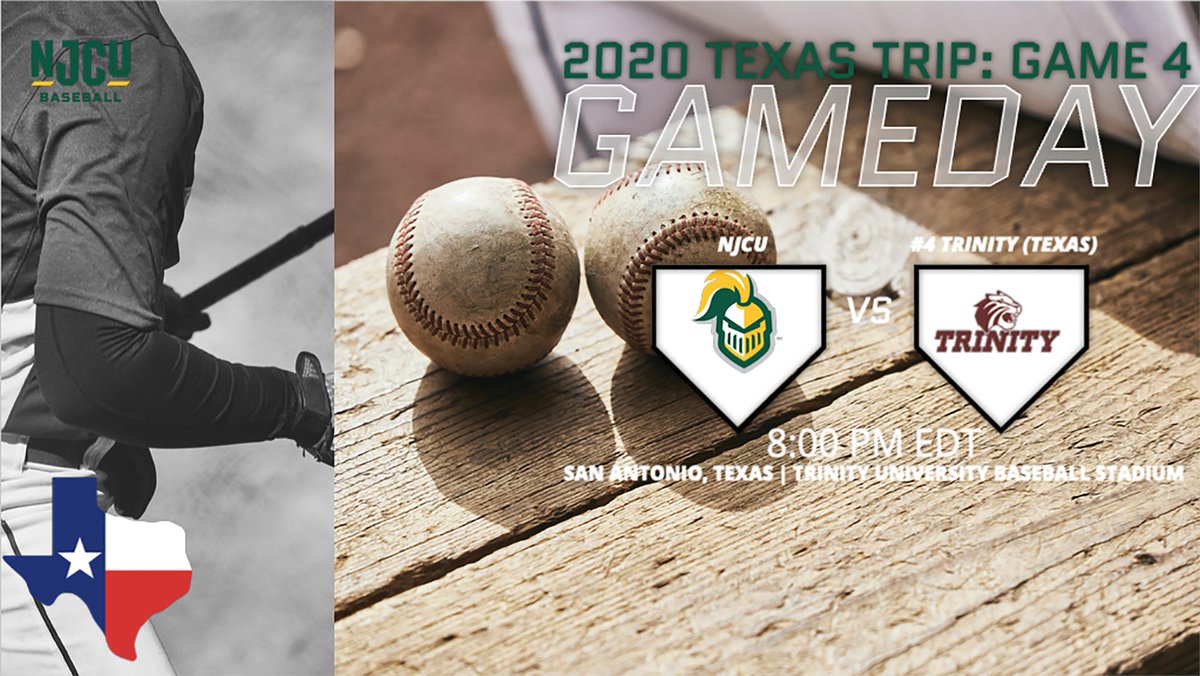 NJCUAthletics's tweet photo. #NJCUBB currently playing its fourth game of the trip, facing one of the best programs it has ever faced, No. 4 ranked @TrinityUTigers, the 2016 NCAA national champions. A true test for @NJCUBaseball
Live Stats: https://t.co/dbM9WyzbgX
Video: https://t.co/OpLiWw42vf
#D3b https://t.co/iSyXbyyyrf