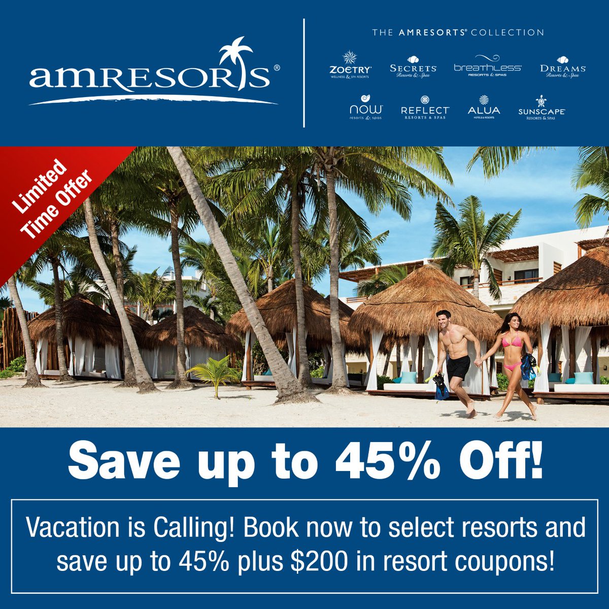 Vacation is calling! Book now to a select resort and save up to 45% plus $200 in resort coupons. 🌴

tripcentral.ca/am-resorts.html
