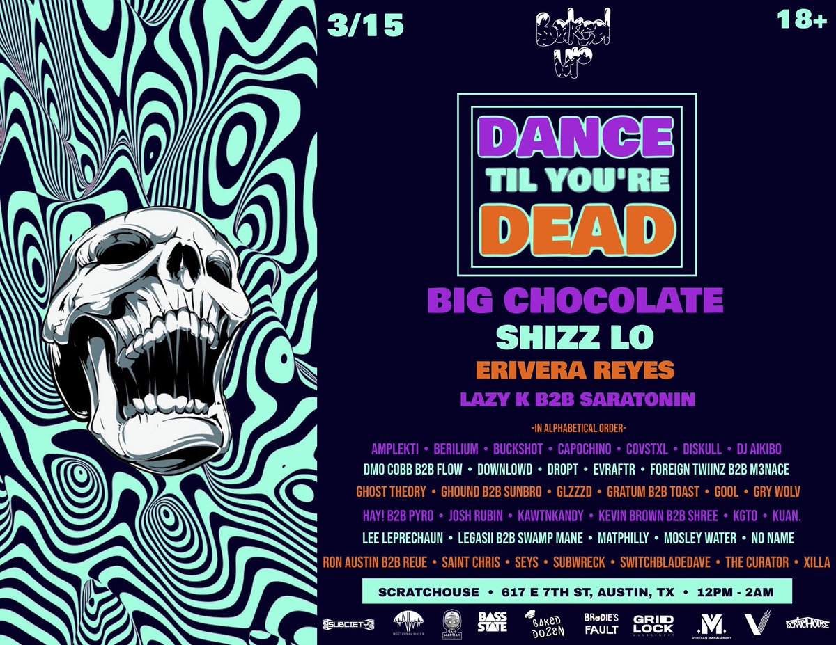 Guys we have our very own <a href="/COVSTXL/">COVSTXL</a> going up to Austin this weekend for 💀DANCE TILL YOURE DEAD💀Be sure to rsvp ahead of time! <a href="/bakedupco/">Baked Up 🍰</a> and <a href="/kawtnkandy/">KawtnKandy</a> came through with this one! Your Sunday funday headquarters will be at <a href="/scratchouseatx/">Scratchouse</a> this weekend RUN IT🔥🔥🔥