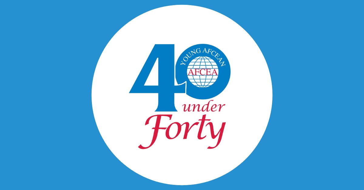 afcea_emerging's tweet photo. Nominations are due FRIDAY for our prestigious #40Under40 Award! Do you know an outstanding young professional in your chapter or organization? Help us recognize their hard work. Submit today: https://t.co/Fk8PPrG1AT https://t.co/qqXC0dyIFP