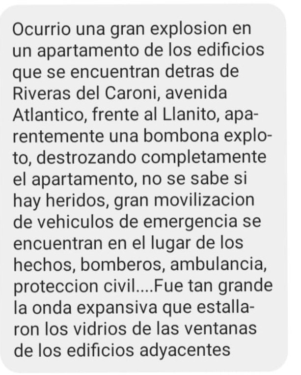 PableOstos's tweet photo. #Guayana #9Mar Al menos tres personas resultaron heridas tras la explosión-bombona-gas doméstico en edificios de Riberas del Caroní en Puerto Ordaz. 

Estos fueron trasladados al hospital Uyapar y están requiriendo: 
Solución fisiológica
Yelco N°20
Diclofenac o Tramar en ampollas https://t.co/4PHPiGYLpw