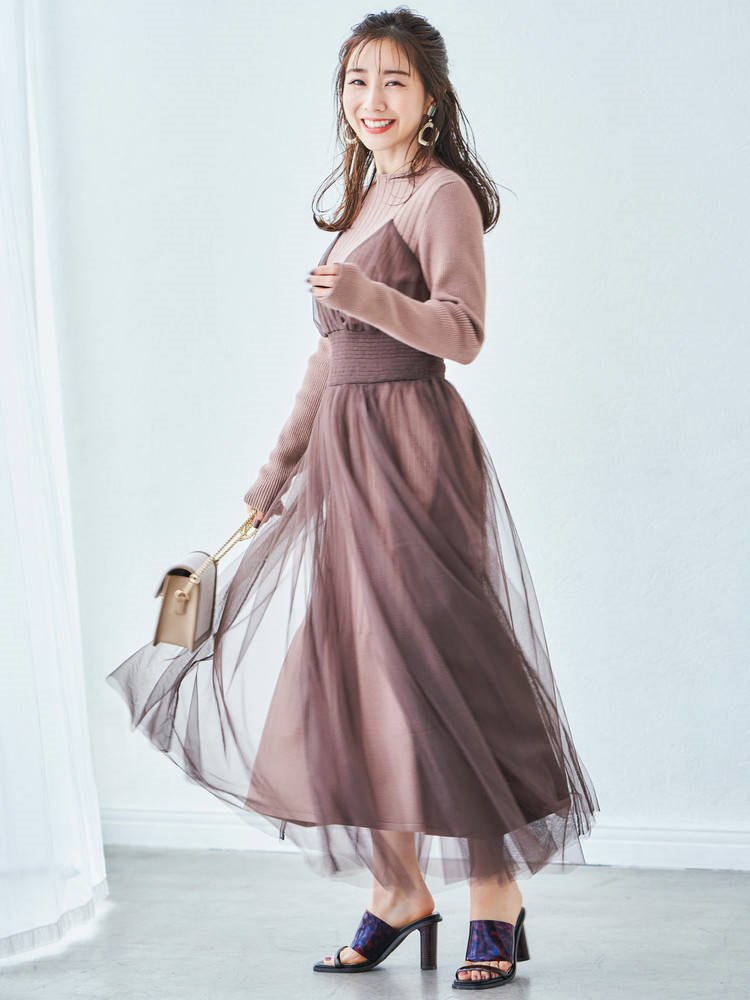 Mercuryduo 公式通販runwaychannel 揺れるチュールがあざとかわいい 田中みな実 さん着用 大人気ワンピ予約受付中 チュールキャミセットニットワンピース 12 100円 税込 完売前にいますぐcheck T Co Aqcuw7awj1 Mercuryduo