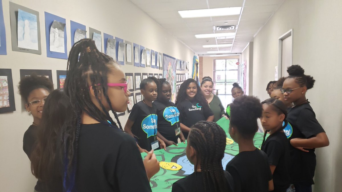 BiancaAlcala7's tweet photo. Student council enjoyed giving lessons to kinder and first throughout“Say Something” week. They loved performing their no bullying skits, and I was amazed watching them discuss proper internet behavior and interactions. #LeadersCreateLeaders https://t.co/g43WvvqCMN