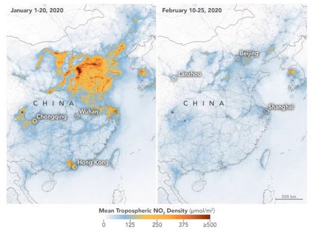 今回の騒動で中国の大気汚染一気に回復したのビビる 