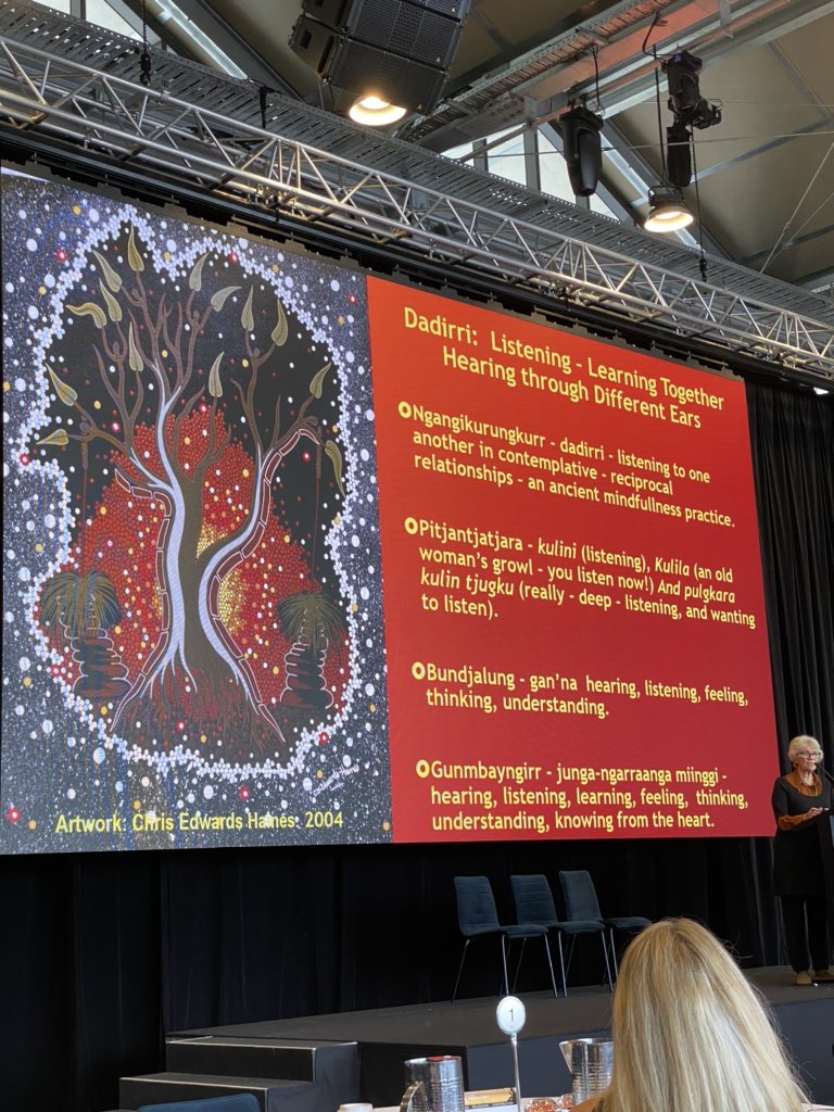joannemceachen's tweet photo. #JudyAtkinson sharing the beautiful stories of indigenous peoples of Australia. An honor and a privilege to hear them. @QELIedu @TheLearnerFirst @vishaltalreja @QLDEducation https://t.co/Ulhh5NZikZ