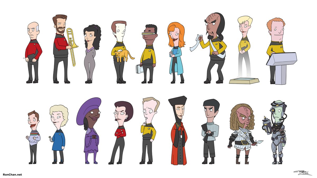Just thinkin' about that time I drew Star Trek TNG characters in Bob's Burgers style.